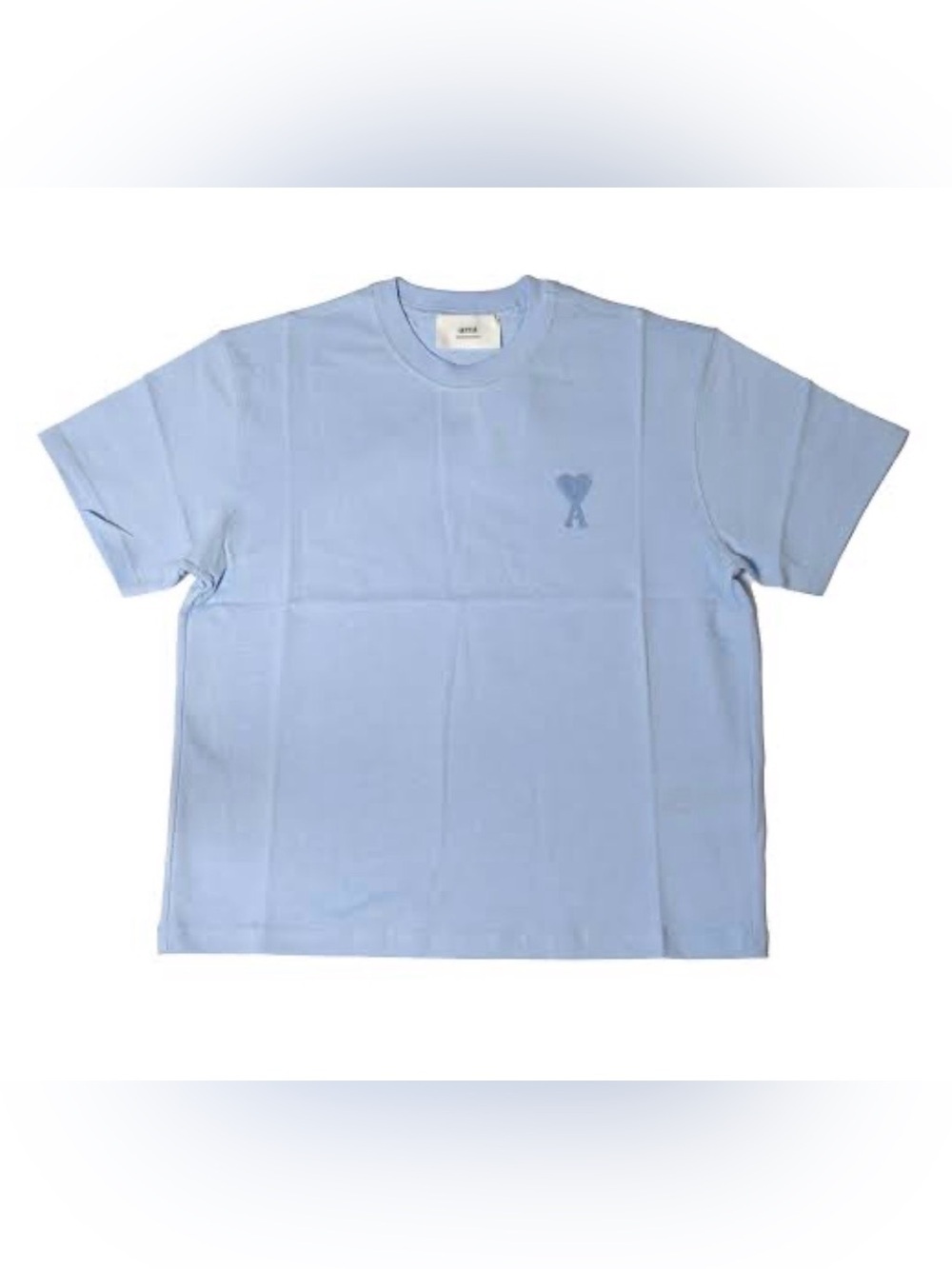 AMI Paris Light Blue Logo Tee boxy